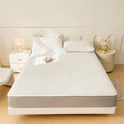 Vista 12 de Mattress Protector, Waterproof Mattress Protector, Fits 6"-20" Mattresses with Deep Pocket, Cooling, Breathable Fitted Sheets, Soft Bed Cover, Beige