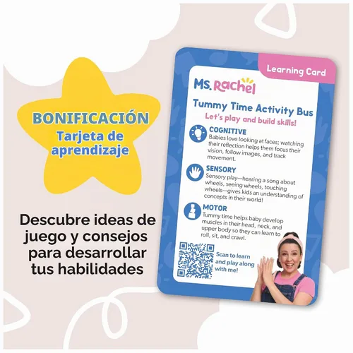 Vista 6 de Ms. Rachel Alfombra de Juego Plegable Oficial para Tiempo de Barriga con Espejo para Bebé y Juguetes Sensoriales para Juego Interactivo, Juguetes