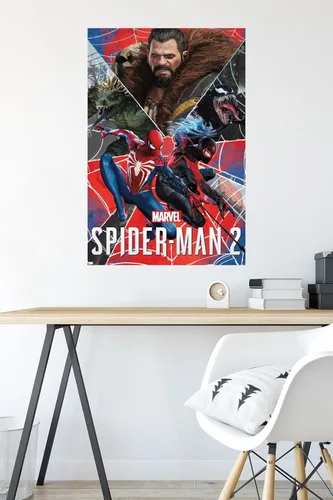 Vista 4 de Marvel's Spider-Man 2 - Póster de pared grupal, 34 pulgadas de largo x 22.4 pulgadas de ancho, versión sin marco