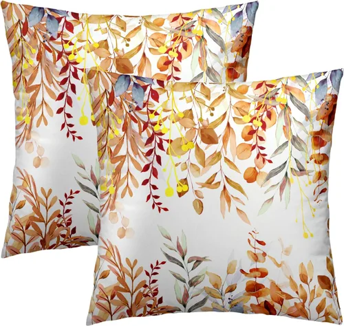 Vista 24 de Juego de 2 fundas de almohada de bosque de abedul, fundas de almohada decorativas de montaña de madera verde oscuro brumoso de 16 x 16 pulgadas