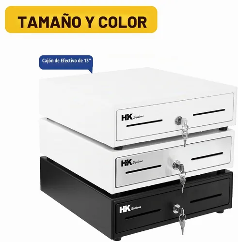 Vista 7 de HK SYSTEMS Cajón manual resistente de 13 pulgadas con 4 billes/5 monedas, hasta extraíble, dos ranuras mediales, color negro 1. Negro.