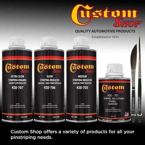 Vista 5 de Custom Shop KSE755-QP - Pintura esmaltada EZ Flow a rayas y letras de oro 23K, 4 onzas