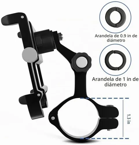 Vista 2 de GUB PLUS11 Soporte de teléfono para bicicleta y motocicleta, soporte de teléfono de aleación de aluminio con rotación de 360° ajustable para iPhone