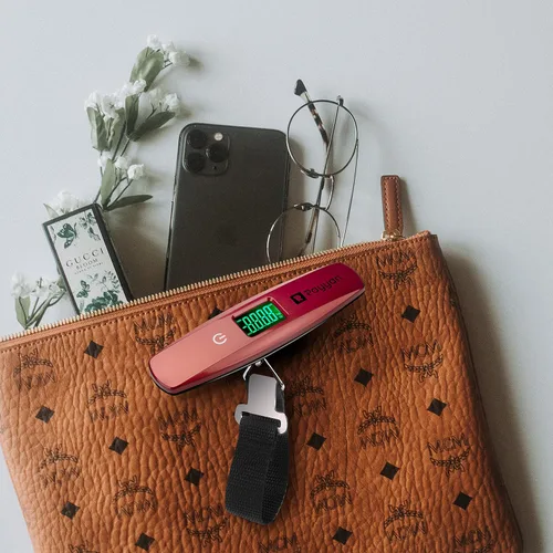 Vista 7 de Báscula digital portátil para maleta, báscula colgante, báscula de pesaje de equipaje con luz de fondo y función de tara, capacidad de 110