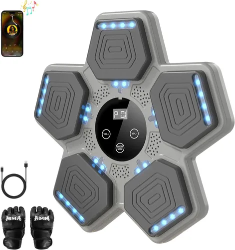 Vista 9 de LOLBOX 2026 Music Boxing Machine for Adults and Kids, Smart Bluetooth Boxing Training Equipment with Gloves Wall Mounted, Workout Punching Machine
