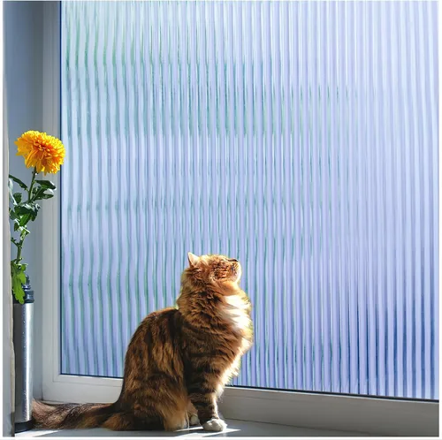 Vista 13 de Coavas Película de privacidad de ventana a rayas esmeriladas para vidrio de Adhesivo estático, sin pegamento, extraíble, bloqueo UV, control