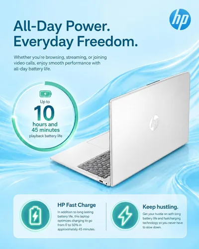 Vista 7 de HP Portátil con pantalla táctil de 15.6", Ryzen 7 7730U, SSD de 16 GB y 512