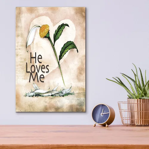 Vista 8 de Epic Art "He Loves Me" de Ed Wargo, arte de pared de vidrio acrílico, 12.0 x 15.9 in