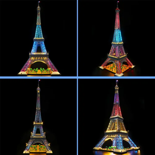 Vista 5 de VONADO Kit de iluminación LED compatible con el set de la Torre Eiffel de Lego 10307, iluminación de construcción DIY con control remoto compatible