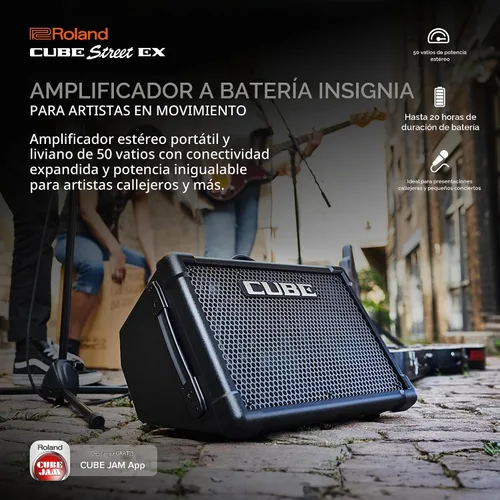 Vista 2 de Roland CUBE Street EX amplificador de 4 canales a batería de 50 vatios