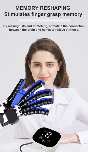 Vista 5 de Guantes robot de rehabilitación de manos, equipo de recuperación de accidentes cerebrovasculares, fuerza ajustable, mano derecha izquierda dedo dedo