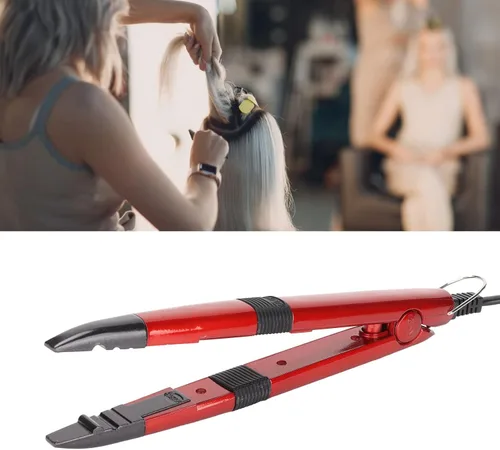 Vista 5 de Hierro de extensión de cabello, conector ergonómico de regulación de temperatura, conector de extensión de cabello, herramienta de hierro, varita