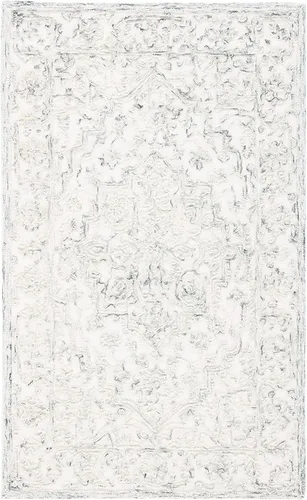 Vista 16 de SAFAVIEH Trace Collection Alfombra de pasillo, 2 pies 3 pulgadas x 8 pies, marfil y carbón, lana hecha a mano, ideal para zonas de alto tráfico
