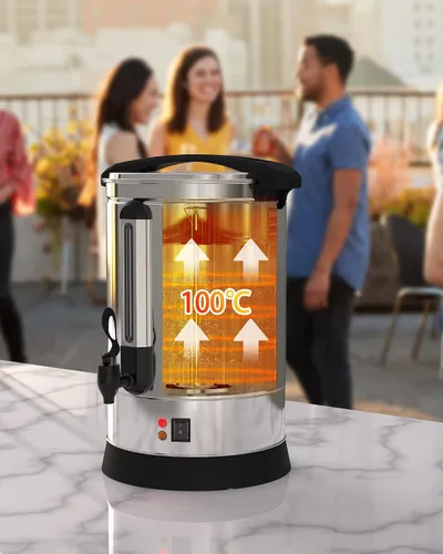 Vista 3 de Cafetera comercial de 100 tazas, [preparación rápida] [acero inoxidable de grado alimenticio] Urna de café grande perfecta para iglesia, salas