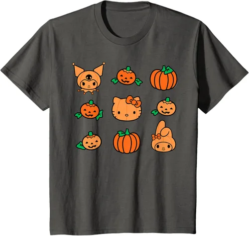 Vista 28 de Camiseta de Halloween Hello Kitty My Melody Kuromi Pumpkins