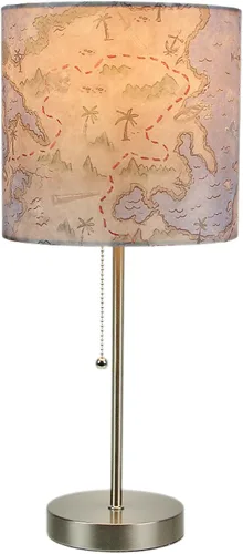 Vista 6 de Zeckos Lámpara de mesa de acero inoxidable de 18 pulgadas, un acento de decoración temática de playa perfecto con cautivadora pantalla de tabla