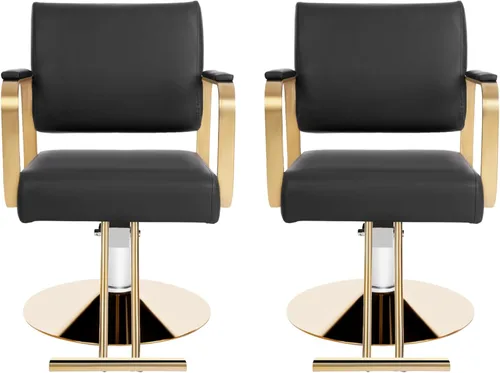 Vista 13 de Silla de salón para estilista, silla de peluquería hidráulica con giro de 360°, silla de estilo ajustable en altura para peluquería, salón de Negro