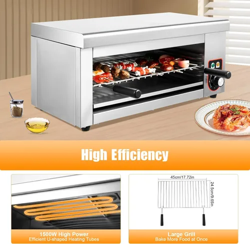Vista 8 de Horno eléctrico de una sola pared, horno tostador de convección de 1500 W, capacidad media, hornear, asar, freír al aire, tostar, mantener el calor