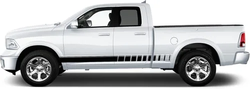 Vista 2 de Calcomanía de rayas para puertas de panel basculante, compatible con Dodge Ram 2009-2018 (par) (gris)