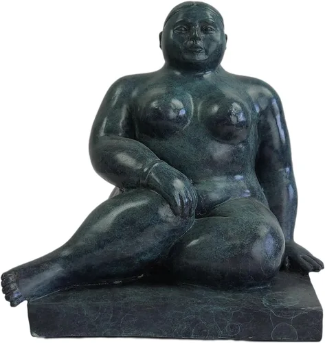 Vista 11 de Estatua de mujer gorda decorativa 100% bronce fundido escultura de yoga femenina hermosa y resistente de 10.6 pulgadas, regalo de bronce