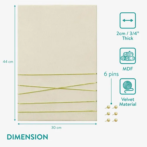 Vista 6 de Navaris Tablón de anuncios de tela, 12 x 17 pulgadas, tablero de memoria de terciopelo para pared para mostrar collages de fotos, imágenes, notas