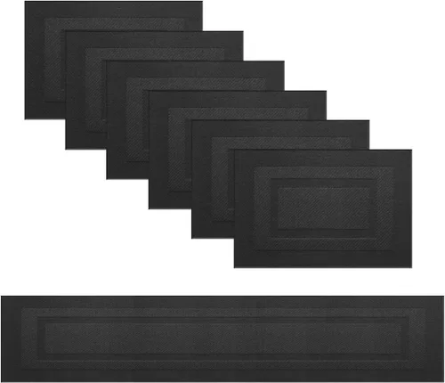 Vista 41 de Manteles individuales de vinilo resistentes al calor, lavables, fáciles de limpiar, manteles individuales de plástico para cocina, mesa de comedor