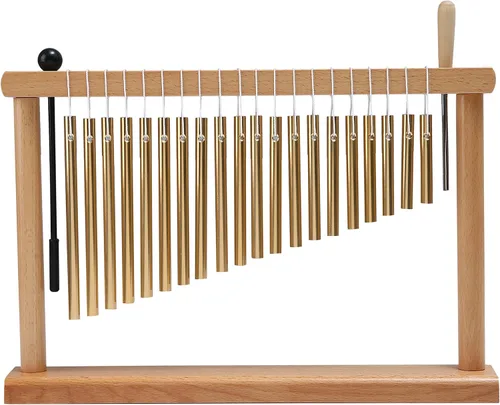 Vista 8 de Campana de Viento de Mesa de 20 Tonos, Campanilla, Instrumento de Percusión Musical con Mazo, Azul