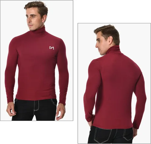 Vista 5 de MEETYOO Men's Thermal Turtleneck Long Sleeve Shirt,Lightweight Compression Pullover Underwear Breathable Baselayer
