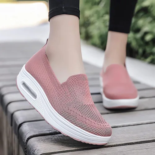 Vista 5 de Zapatos OrtopéDicos para Mujer, Zapatos para diabéticos, zapatos de malla con plataforma de amortiguación de aire, transpirables, zapatos de suela