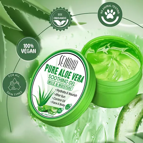 Vista 2 de Hidratante corporal y facial con infusión de aloe, crema hidratante natural con aloe vera, cuidado de la piel para piel seca, antiarrugas