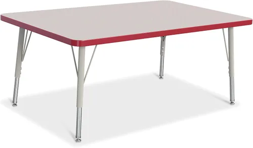 Vista 49 de Berries Mesa rectangular para actividades, altura E, Gris/Negro/Negro, 1