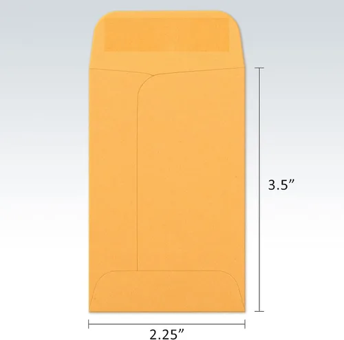 Vista 2 de Sobres de papel kraft para monedas/semillas de 2.25 x 3.5 pulgadas, #1 sobre de solapa engomada para piezas pequeñas, almacenamiento para envíos