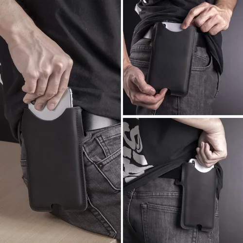 Vista 6 de Gentlestache Funda de cuero para teléfono celular, funda de piel con lazo para cinturón para Phone14 Pro Max/13 Pro Max, Galaxy S22 Ultra/S22+