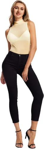 Vista 5 de Verdusa Body de malla transparente sin mangas con cuello alto para mujer