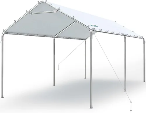 Vista 14 de Quictent Toldo de Cochera Resistente de 10x20 pies Carpa Galvanizada para Automóvil Refugio de Garaje al Aire Libre para Botes con Estructura