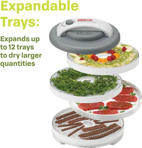 Vista 16 de Nesco FD-61 Snackmaster Encore Deshidratador de alimentos para excelente Jerky y bocadillos, 4 bandejas, gris