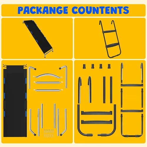 Vista 15 de Kit de diapositivas de escalera de trampolín, accesorios para trampolín incluyen tobogán y escalera