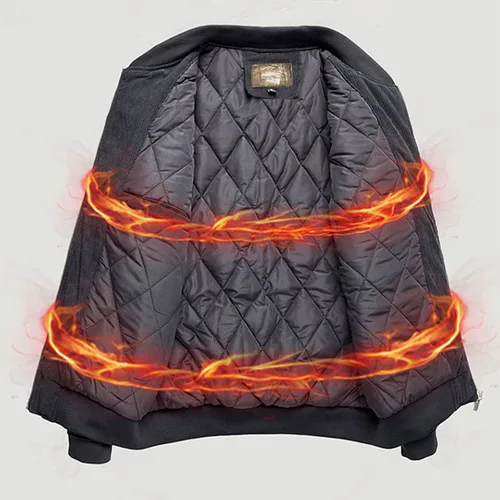 Vista 3 de Chaquetas bomber negras para hombre: abrigos de vuelo de manga larga con cremallera completa y bolsillos, ajuste holgado, trajes de otoño e invierno