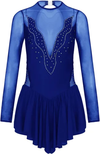 Vista 4 de easyforever Lyrical - Vestido de manga larga con diamantes de imitación y purpurina para mujer