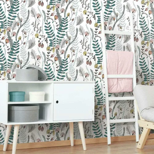 Vista 8 de RoomMates RMK11543RL Finlayson - Papel tapiz para despegar y pegar (rosa y verde)