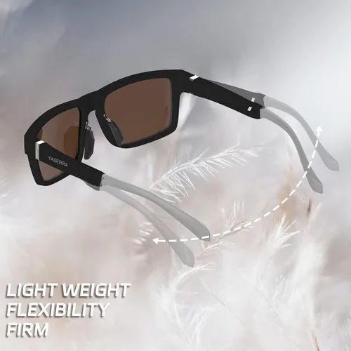 Vista 5 de Yaserra TAC - Lentes de sol cuadrados polarizados para hombres y mujeres, ligeros TR90, marco de color, lentes de moda, bloqueo UV
