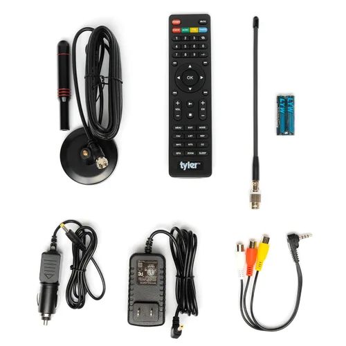 Vista 4 de Tyler TV Monitor LCD Portátil de 16" con Batería Capacidad Inalámbrica HD-TV, HDMI, USB, RCA, AC/DC, Radio FM, Cargador de Coche, Control Remoto