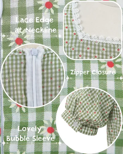 Vista 3 de NSPSTT Girl Pioneer Costume Prairie Dresses for Girls Floral Colonial Dress Girl 1800s Dress