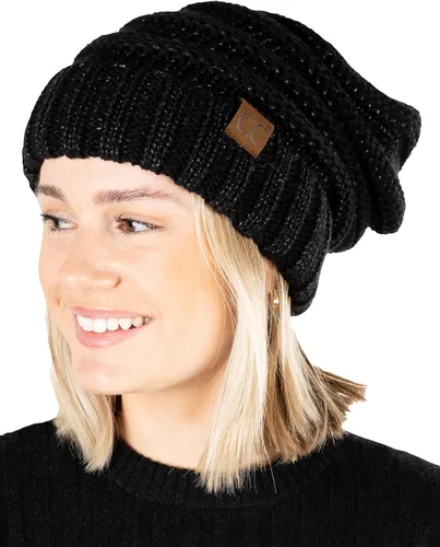 Vista 386 de Funky Junque Gorro de moda de punto trenzado de talla extragrande, grueso, abrigado, suave y holgado