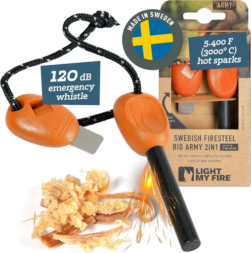 Vista 10 de Light My Fire Flint Fire Starter Ferro Rod Herramienta de supervivencia Ejército - Equipo de bushcraft de acero al fuego - Kit de inicio de fuego