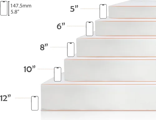 Vista 2 de Colchón de espuma viscoelástica de gel de 6 pulgadas, tamaño matrimonial de firmeza media en una caja para un sueño fresco, colchón