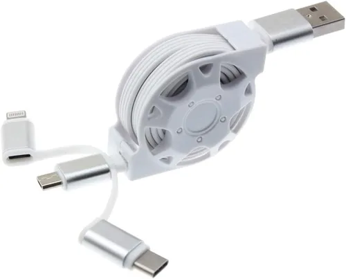 Vista 5 de Cable de alimentación retráctil USB 3 en 1 compatible con Samsung Galaxy S21 S22 S23 Ultra Plus Z Fold Z Flip