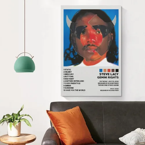 Vista 4 de QIAOZ Póster de Steve Lacy con diseño de derechos de Géminis para habitación, póster estético de arte de pared, 12 x 18 pulgadas (11.8 x 17.7 in)