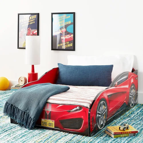 Vista 8 de Cilek Spyder Race Car - Marco de cama para niños pequeños, color rojo