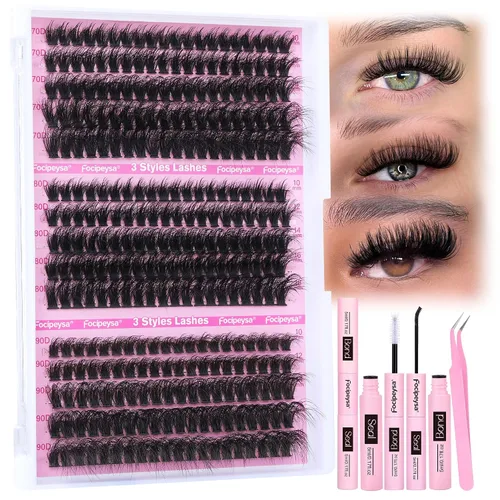 Vista 17 de Racimos de Pestañas de Volumen Completo DIY Extensión de Pestañas 10-18MIX Racimos de Pestañas Curvadas en D 200D Pestañas Individuales Onduladas